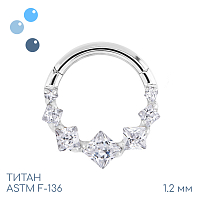 Кольцо-кликер Square Crystal 1.2 мм (16 G)
